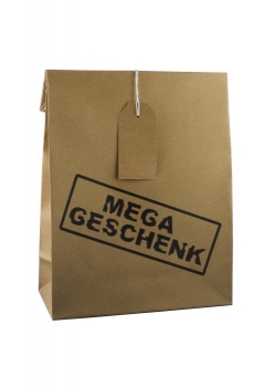Geschenktasche "Mega Geschenk" Kraftpapier braun